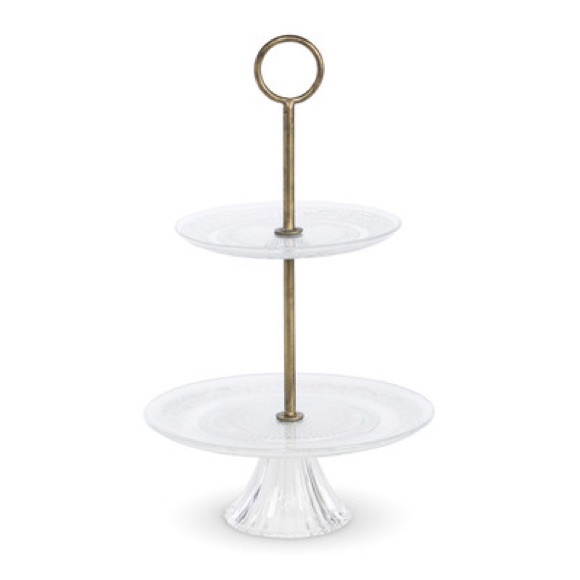 Park Hill Collection 2 Tier Glass Server - Picture 1 of 4